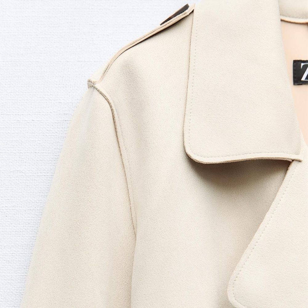 Zara faux suede trench coat NWT - Picture 6 of 6